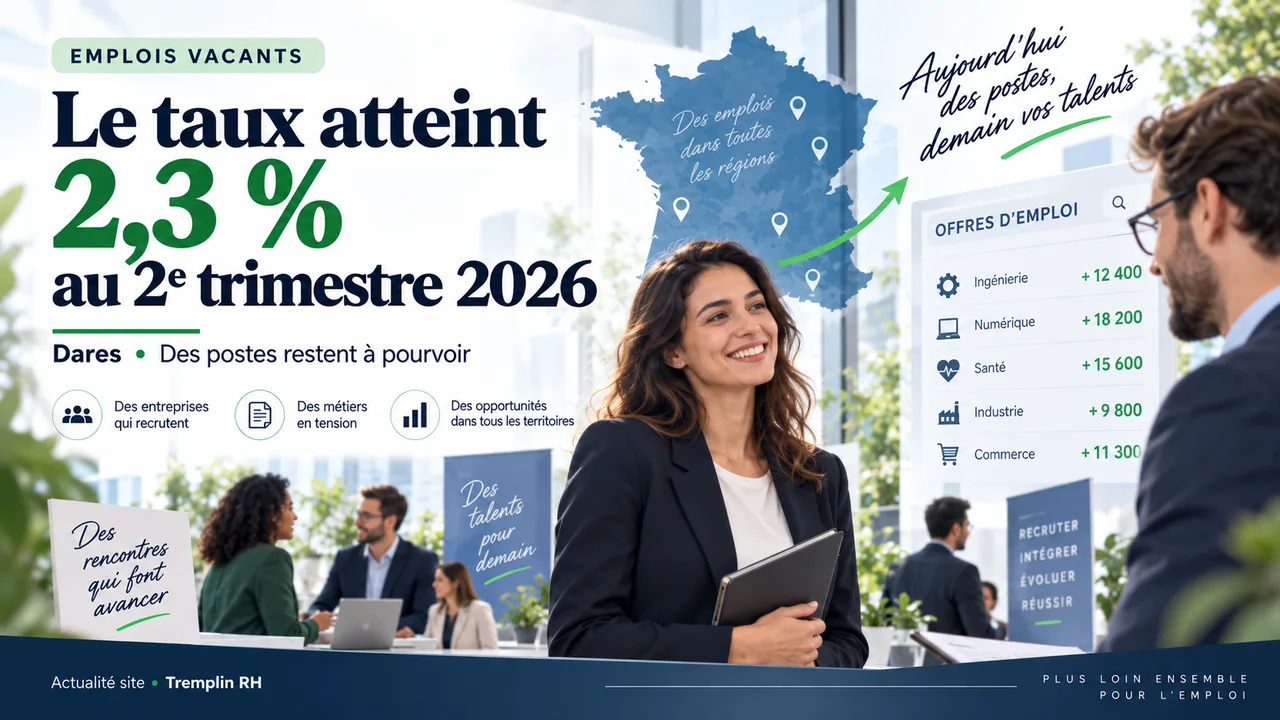 Illustration — Emplois vacants : le taux atteint 2,3 % au 2e trimestre 2026