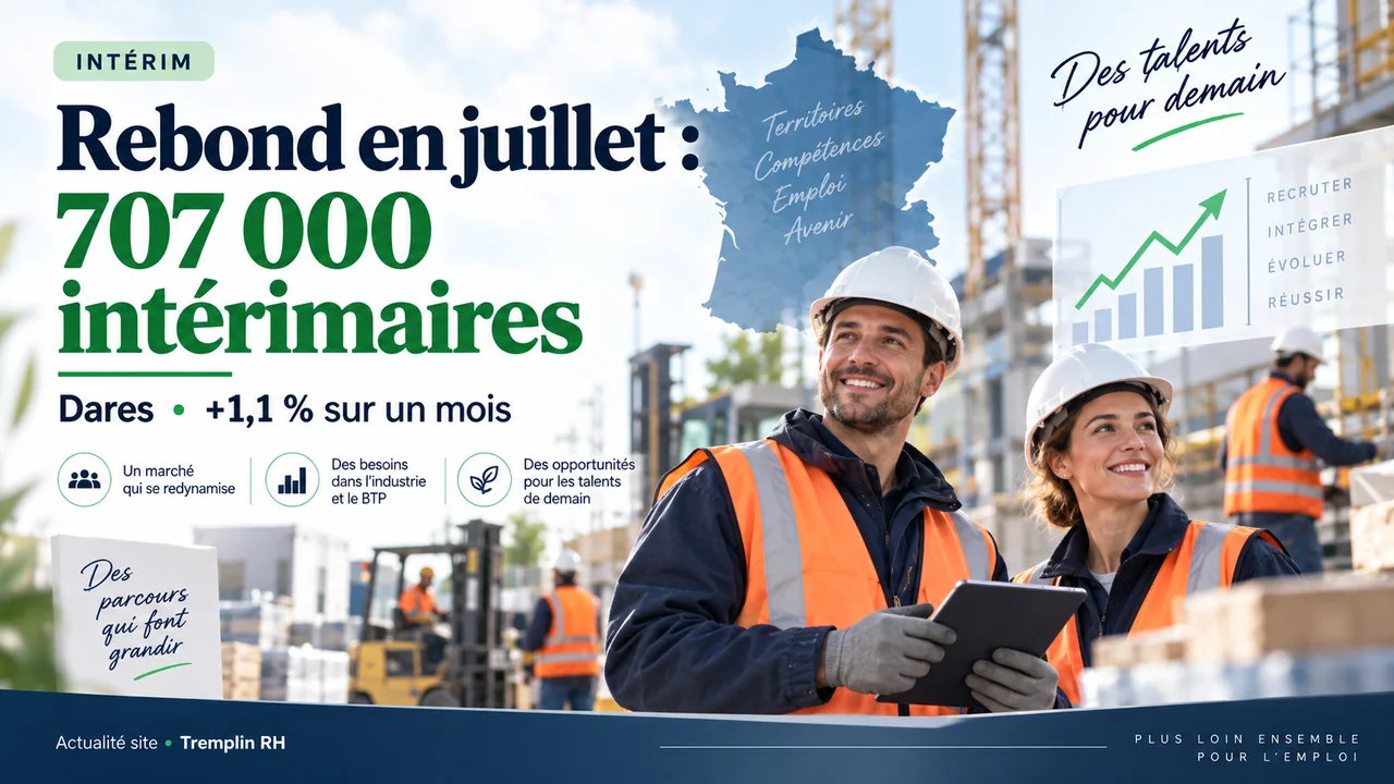 Illustration — Intérim : rebond en juillet 2026, avec 707 000 intérimaires
